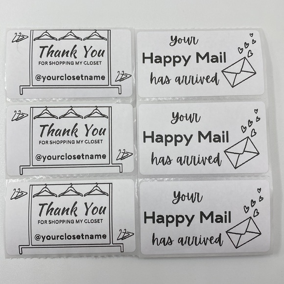 Custom Personalized Thank You Thermal Closet Labels Stickers Reusable Bag - Picture 3 of 3
